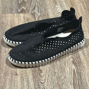 Ilse Jacobsen tulip black slip on comfort shoes flats 40 9